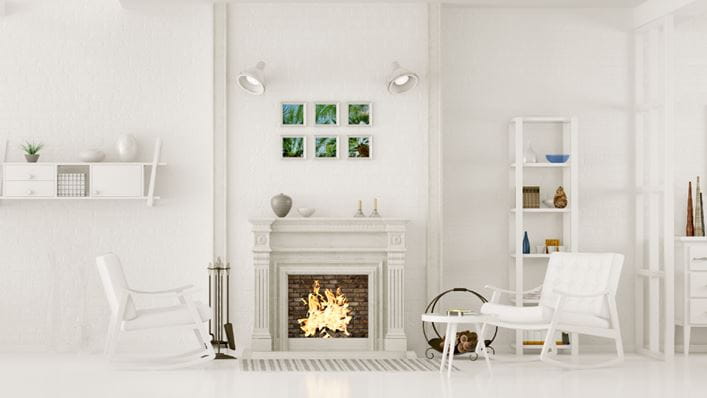 Salón decorado en blanco |Homeserve