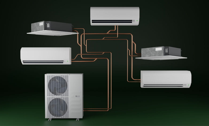 Conductos de metal de un sistema VRF
