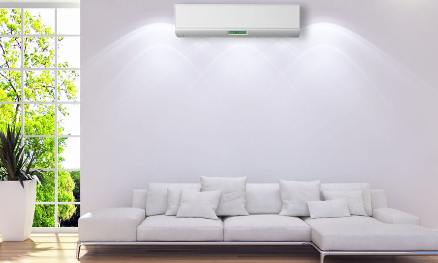 Habitación con aire acondicionado en modo FAN