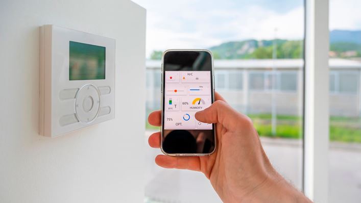 control desde móvil del termostato de la calefaccion-aire acondicionado