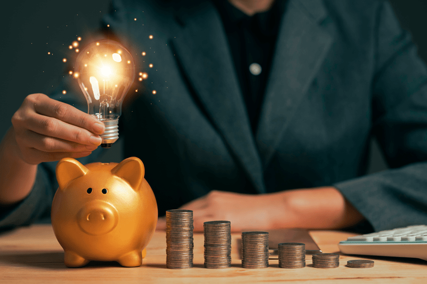 Cerdito ahorro de dinero