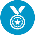 icono medalla azul